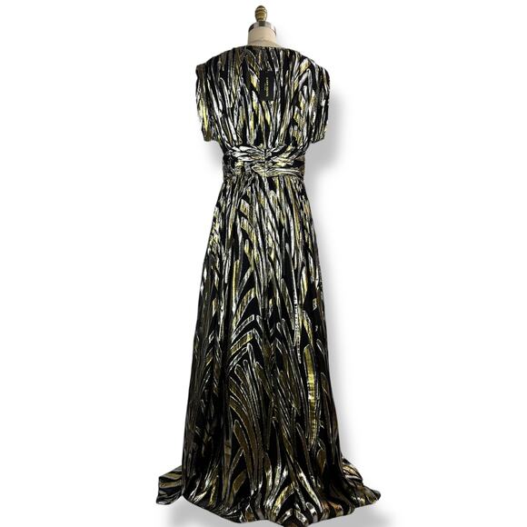 New w/Tags RAMY BROOK NEW YORK silk metallic JessieAnn Goddess gown dress - Picture 17 of 17
